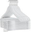 White Wooden Hangers 30 Pack Slim Coat Hangers by Uinicor