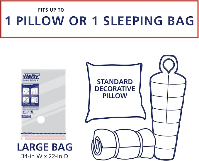 Hefty Vacuum Bags for Clothes 4 Pack, Space Saving Large Vacuum Storage Bags - Image 6