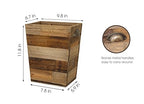 Small Wood Trash Can, Farmhouse Rectangular Garbage Can Waste Basket, Rustic - Image 5