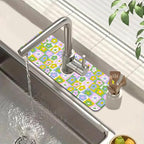 Cute Flowers Kitchen Sink Splash Guard Faucet Mat Retro Floral Super Absorbent by Unknown