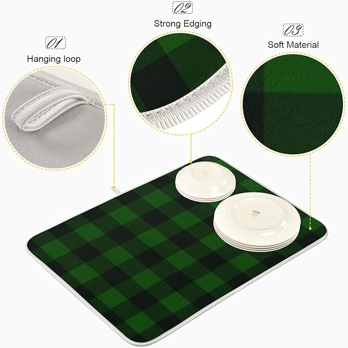 Super Absorbent Dish Drying Mat, Microfiber Fast-Drying Dish Mat, Kitchen Dish - Image 4