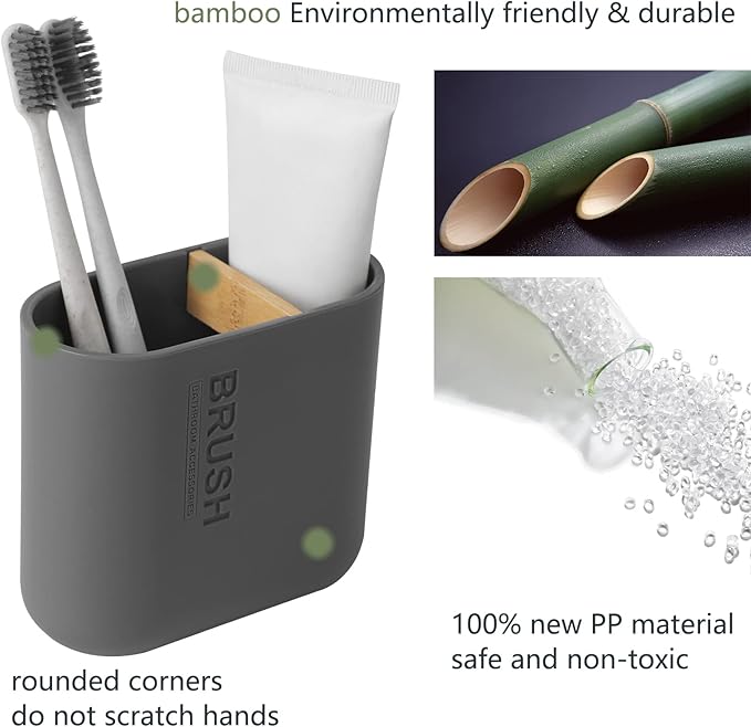 Toothbrush Holders Bamboo Electric Toothbrush Holder Bathroom Storage Organizer - Image 5