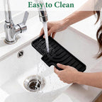 GUUKIN Sponge Holder for Kitchen Sink, 9.8"×4.9" Silicone Dish Drying Mat - Image 4