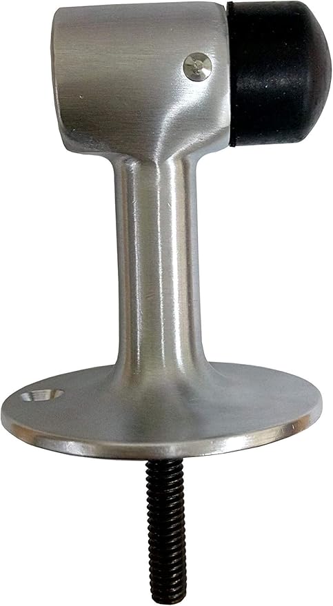 QCAA Solid Brass Door Stop, Satin Chrome, 1 Pack - Image 7