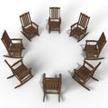 Oversized Rocking Chair Set of 8, Outdoor Rocking Chair for Adults, All Weather Resistant Porch Rocker for Lawn Garden, Wood by THOEOE