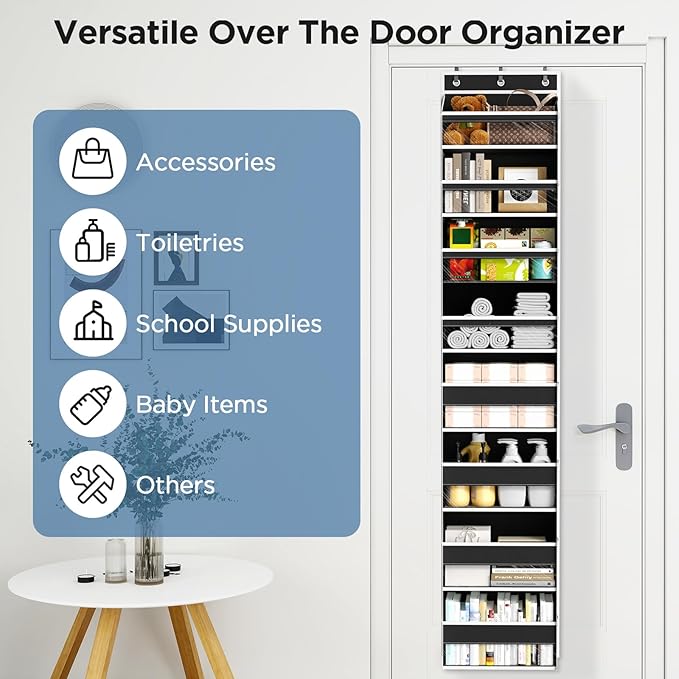 Over The Door Organizer, 8 Shelf Door Hanging Organizers - Image 9