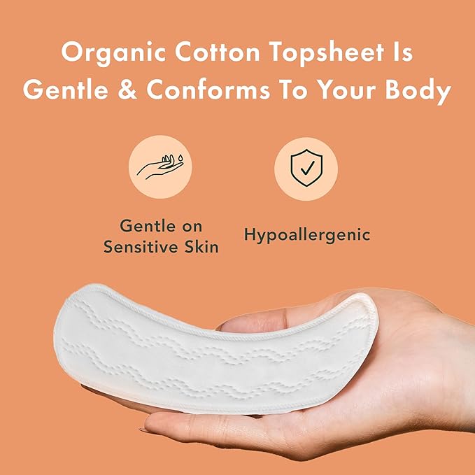Rael Panty Liners for Women, Organic Cotton Cover - Image 4