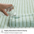 Oliven 4 Piece Green Cabana Stripe Large Bath Towels Oversized Bath Sheet Super - Image 5
