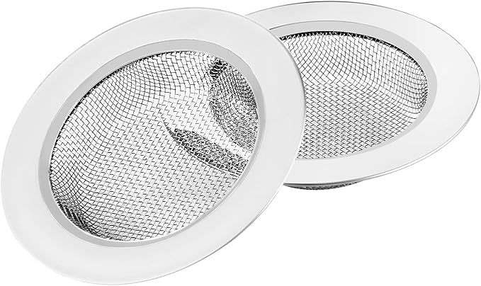 2PCS Kitchen Sink Strainer-Stainless Steel Mesh Drain Strainer, Large Wide Rim - Image 8