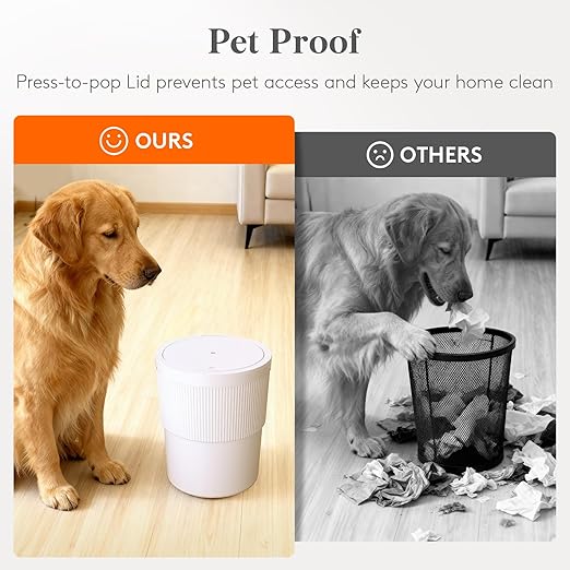 Lifewit Trash Can with Pop-Up Lid, 2.6gal Small Hidden Garbage Can with - Image 7