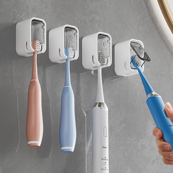 Toothbrush Holders for Bathroom【Innovation Single Slot Design】 2PCS Toothbrush by MOPMS