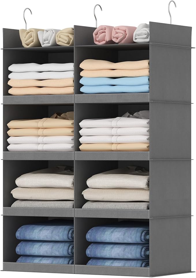 Lifewit Dual-Row Shelf Hanging Closet Organizer and Storage, Clothes Shelves by Lifewit