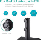 Best Choice Products Fillable Mobile Umbrella Base, Heavy Duty Base, Square Tiered Market Stand for Patio, Deck, Outdoor w/ 4 Wheels, 2 Locks, 2 Knobs, 120lb Capacity - Black - Image 6