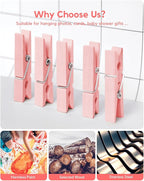 Clothes Pins Wooden Pink Colored Clothespins - Image 3