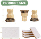 6 Pack Bamboo Dish Brush Set - Image 2
