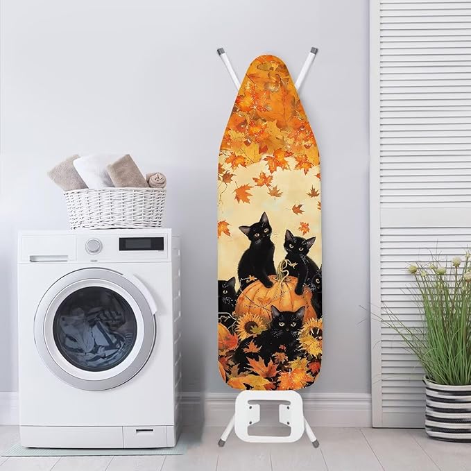 Fall Leaves Cat Pumpkins Ironing Board Covers Standard Washable Ironing Board - Image 3