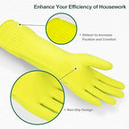 Mamison 2 Pairs Reusable Waterproof Household Dishwashing Cleaning Rubber Gloves - Image 2