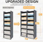 Space-Saving Hanging Closet Storage Organizer – Dual-Row Foldable Shelves - Image 2