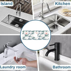 Colorful Wildflowers Kitchen Sink Splash Guard Faucet Mat White Orchid Super - Image 7