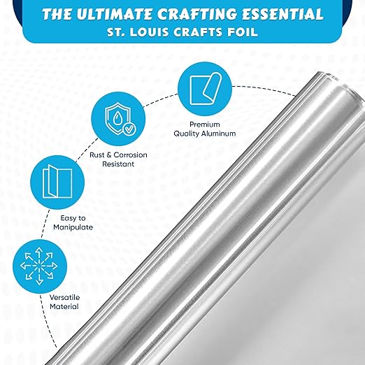St. Louis Crafts Aluminum Metal Foil Roll, 36 Gauge, Durable Foil - Image 3