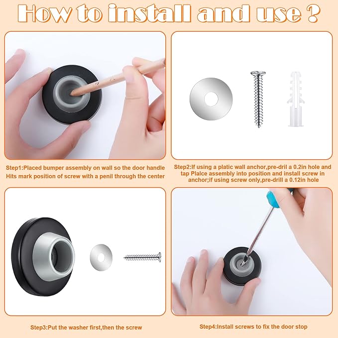 Blulu Concave Wall Door Stopper Door Bumper Stainless Steel Wall Protector - Image 5