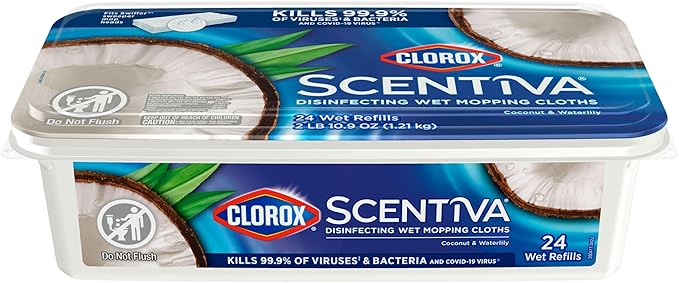 Clorox Scentiva Disinfecting Wet Mop Pad, Disposable Mop Heads, Coconut and - Image 11
