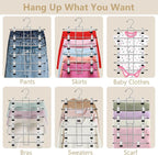 Pants Hangers with Clips, Space Saving Hanging Closet Organizer-6 Tiers Skirt - Image 4