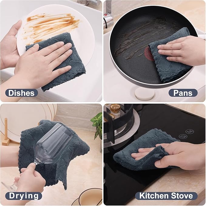 Homaxy 18 Pack Kitchen Dish Cloths, Super Soft and Absorbent Coral Velvet Dish - Image 5