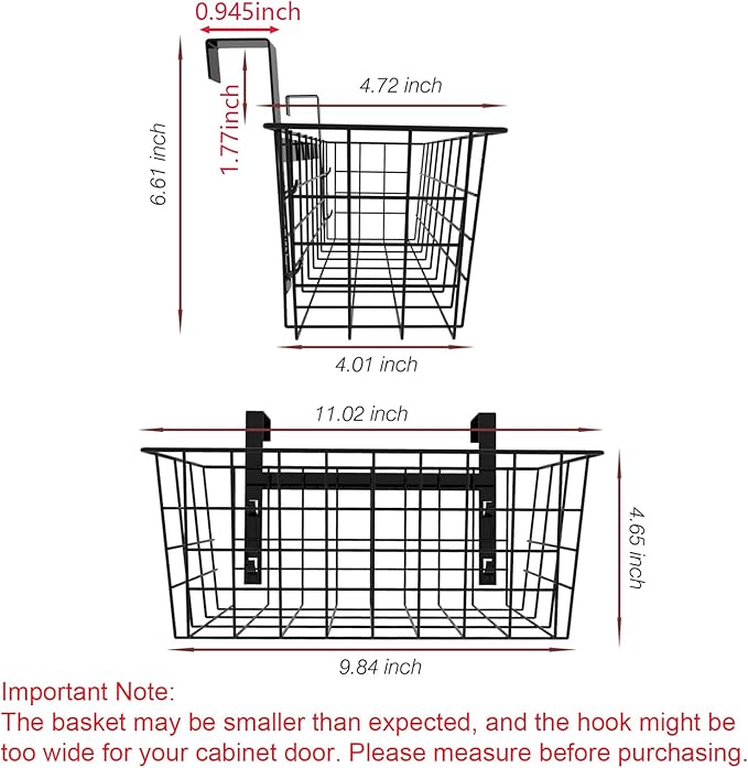 MaraFansie Hanging Kitchen Baskets Wire Storage Basket Over the Cabinet Door - Image 3