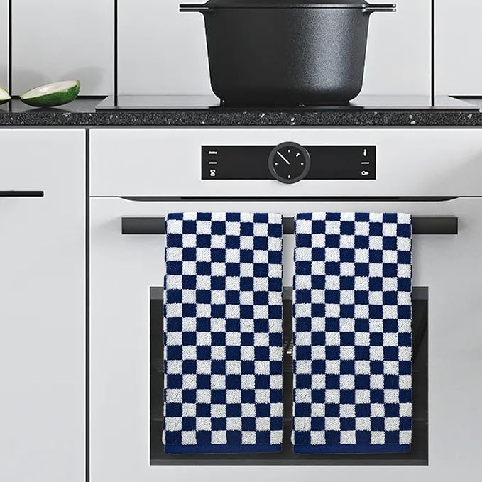 Jacquotha Navy Blue Hand Towels 4 Pack, Cotton Decorative Bathroom Hand Towels - Image 4