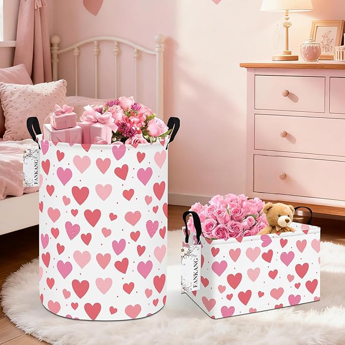 FANKANG Storage Basket, Nursery Hamper Canvas Laundry Basket Foldable - Image 6