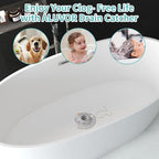 Bathtub Drain Hair Catcher, Silicone Tub Hair Catcher Drain Protector, - Image 3