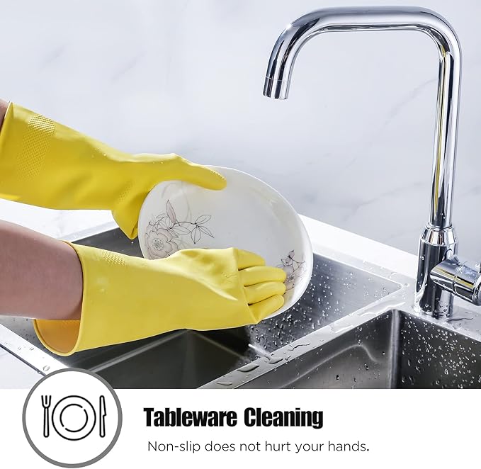 Rubber cleaning gloves 3 or 6 Pairs - Image 4