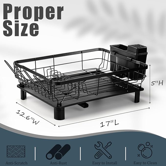 Lyellfe Dish Drying Rack, Rust-Proof Dish Drainer - Image 4