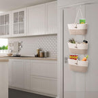 Over the Door Basket Cotton Rope Organizer, 3-Tier Wall Hanging Storage Basket - Image 6