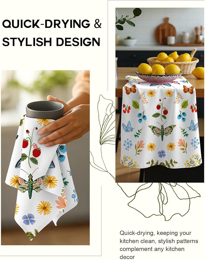 Flour Sack Kitchen Towels Set of 2-18x26 Cotton Dish Towels - Image 4
