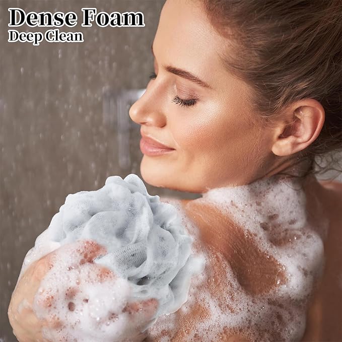 Bath Loofah Shower Sponge Body Back Scrubber Soft Mesh Shower Puffs Exfoliating - Image 5
