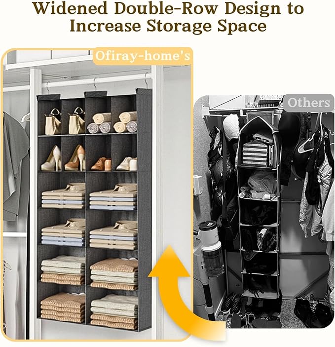 Ofiray-home 6 Tier Hanging Closet Organizer, 16 Compartments Sweater Organizer - Image 6