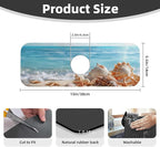 Faucet Draining Mat For Kitchen Sink, Beach Seashells Starfish Diatom Mud - Image 2