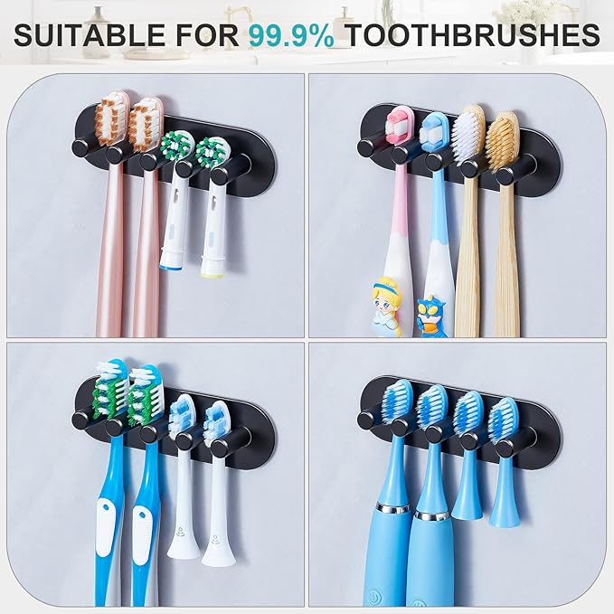 Electric Toothbrush Head Holder, Toothbrush Holders Wall Mounted, Adhesive - Image 8