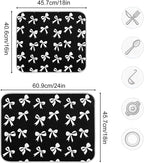 Black Bow Dish Drying Mat for Kitchen Countertop 16x18 Bowknot Coquette - Image 3