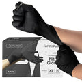 Disposable Black Nitrile Gloves X Small 50 Count by FifthPulse