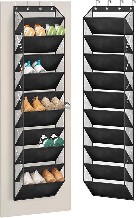 AOODA 10 Tier Clear Over the Door Shoe Organizer Storage, Deep Pockets Large by AOODA