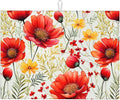 Watercolor Poppy Flower Dish Drying Mat by Unknown