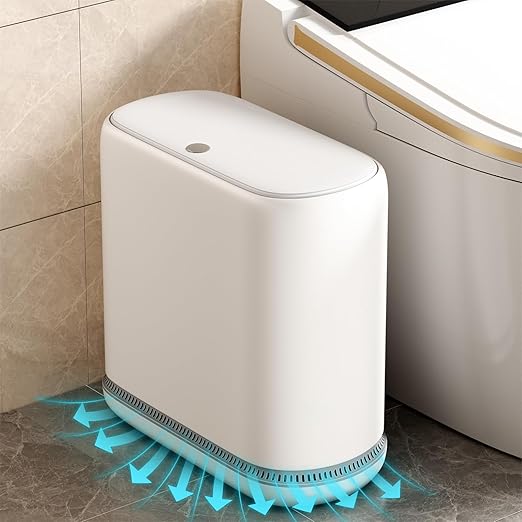 Small Bathroom Trash Can with Lid, 3 Gallon Slim Garbage Bin with Pop-Up Lid & by Unknown