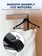 Smartor Wooden Hangers 20 Pack, Solid Wood Coat Hanger - Image 5