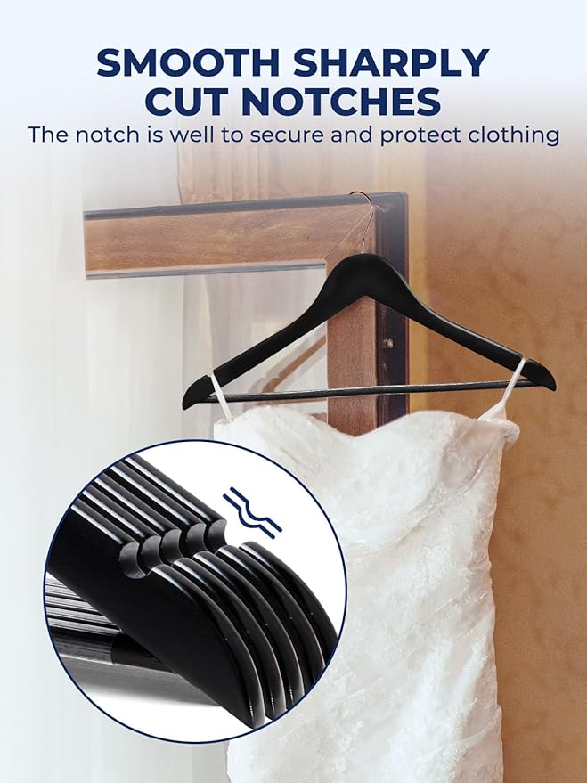 Smartor Wooden Hangers 20 Pack, Solid Wood Coat Hanger - Image 5