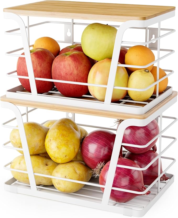 Extra Large 2 Pack Potato and Onion Storage Bins, Potato and Onion Storage by TrashBagHolder