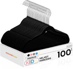 HOUSE DAY 14 Inch Kids Velvet Hangers 100 Pack, Durable Big Kid Hangers by HOUSEDAY