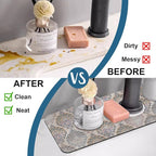 Grey Ceramic Printing Sink Splash Guard Ceramic Texture Faucet Absorbing Mat - Image 6